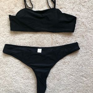 Off brand, thong style bikini.